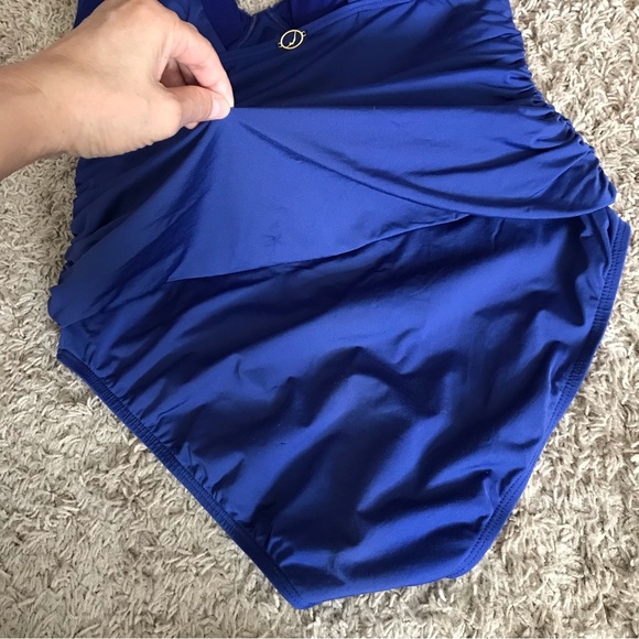 Jantzen Royal Blue 1-pc Bathing Swimsuit Body Slimming tummy control Size 12 - Picture 9 of 16